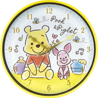 大賀屋 日貨 維尼 掛鐘 時鐘 鐘 掛鐘 鐘錶 時間 時鐘 紅色 迪士尼 POOH 小熊維尼 正版 J00017864