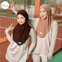 KENAN - Dzavina Instan Hijab Bergo Non Ped Tali Size M Jersey DZAVINA PUTIH