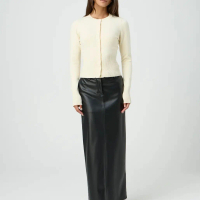 Rok span kulit PU premium hitam - Skirt Maxi Leather PU