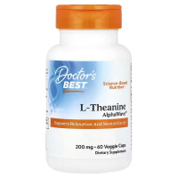 Doctor's Best L-theanine แอลธีอะนีน 200 mg ขนาด 60 แคปซูล - ผ่อนคลาย หลับลึก[แท้100%]