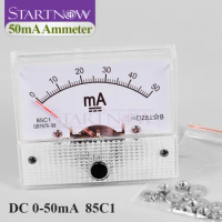 85C1 DC Analog Amperemeter 0-50mA Pointer Current Voltage Meter Gauge AMP Milliammeter Panel For CO2 Laser Tube Power Supply