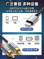 騰飛雙蓮花音頻線一分二3.5mm蘋果手機連接功放音箱低音炮音響轉接線rca插頭iPhone13輸出入轉換器AV連接線