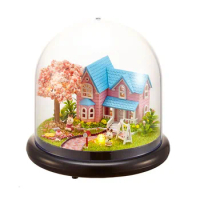 House Toys Diy Doll House Include dust cover Furniture Miniature Dollhouse miniaturas Doll House Toys for Childre Birthday Gift
