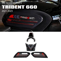 For Trident 660 Trident660 2023 Trident 660 Accessories 3D Gel Epoxy Sticker Kit 3D Motorcycle Tank 