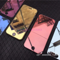 500pcs 9H HD Tempered Glass For iPhone 7 6 6S Luxury Colorful Mirror Screen Protector Film for 6 6S 7 Plus XS