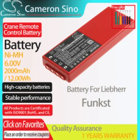 CameronSino Battery for Liebherr Funkst Crane Remote Control battery 2000mAh/12.00Wh 6.00V Ni-MH Red