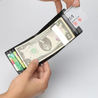 DIKEDAKU baellerry Mens wallet creative magnetic clip coin bag multifunctional mini card bag zero wallet pu leather purse