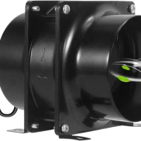 Hon&amp;Guan 4 inch Exhaust Inline Duct Fan Booster Extrator Inline Fan Aluminum Alloy Housing Inline Fan for Kitchen &amp; Bathroom