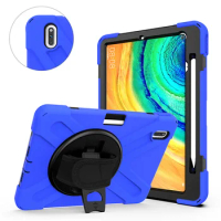 Matepad Pro 10.8 Silicone Case 2019 for Huawei Mediapad M5 10.8 Shockproof Back Cover with Swivel Hand Strap and Pencil Slot