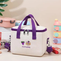 Small Mother Baby Bag Diaper Bags Waterproof Embroidery Thermal Insulation Mommy Bag Food Storage Bags Fashion Bento Bag