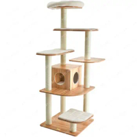 Large Cat Climbing Frame Luxury Cat Jumping Platform Wooden Cat Nest Cat Tree Integrated Sisal Grinding Cat Supplies