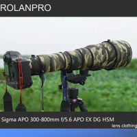 ROLANPRO Camouflage Lens Coat for Sigma APO 300-800mm f/5.6 EX DG HSM Lens Protective Sleeve DSLR Bag Sigma 300 800m Guns Case