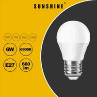 陽光 - LED燈膽 6W / E27大螺頭 / 白光6500K LED燈泡 | LED球膽 | LED球泡 (LGT-6E27D)