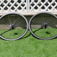 Ultra Light Clincher Wheelset 38mm Full Carbon Road Cyclocross Bike Wheelset Disc Brake Thru Axle Front 110*12mm / Rear 148*12mm