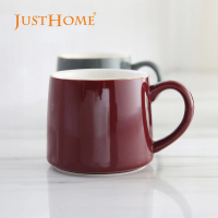 【Just Home】金奢色釉陶瓷馬克杯300ml 紅色(杯子 陶瓷杯 馬克杯)