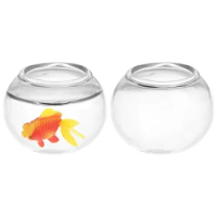 2Pcs Miniature Decoration Playing House Fish Tank Simulation Goldfish Bowl Aquarium Decoration Fish Tank Accessories