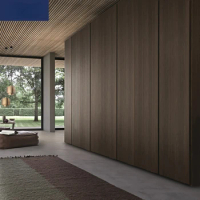 Integral wardrobe whole house custom modern light luxury solid wood coat bedroom open wardrobe