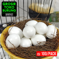 SEMPATI GROSIR Telur Palsu Imitasi Import Isi 100 Telur Merpati Dummy Egg Mainan Burung Merpati Telo