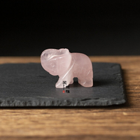 新品天然水晶粉晶迷你小大象擺件吊墜掛件辦公桌面擺飾可愛小禮物