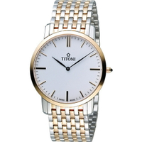 TITONI 梅花麥錶-指定商品-超薄紳士腕錶(TQ52918SRG-583)-38mm-白面鋼帶【刷卡回饋 分期0利率】