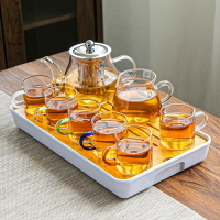 茶具用品茶具玻璃高端透明茶杯帶把紅家用茶壺辦公茶壺耐熱型家用