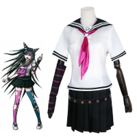Danganronpa Dangan Ronpa Ibuki Mioda Kostum Cosplay Seragam Rambut Palsu Set Pakaian Skirt#anime ani