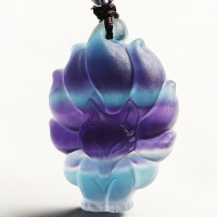 親寶水晶天然冰種級彩虹螢石吊墜女款精雕刻項墜時尚簡約水晶飾品