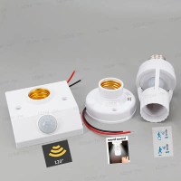 AC 110V-240V E27 Base socket Sound or PIR Motion Human Body Infrared Sensor control Lamp Holder Bulb