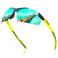 Men Sports Sunglasses Riding Mirror Wind Frameless Glasses Driving Dazzle Colour Outdoor Motorcycle Running Fishing Travel