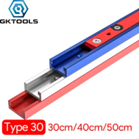 Width 30mm 100-500mm Woodworking Aluminum Alloy T-slot Miter Gauge Track Bar T-Track for Wood working Table Saw Workbench Tools