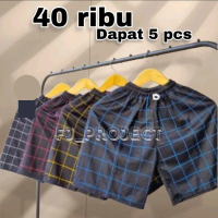 50RB dapat 5pcs Boxer Pants Tartan Pria Boxer Api unisex Shorts