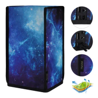 PlayVital Blue Nebula Nylon Vertical Dust Cover for Xbox Series S Console Dust Guard Waterproof Cover for Xbox Series S Console