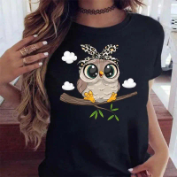 New store openingKawaii Maycaur Cartoon Owl Print T Shirt Women Graphic Shirts Casual Short Sleeved 