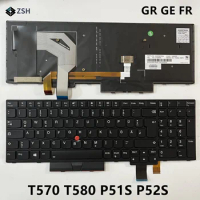 German/French Keyboard For Lenovo ThinkPad T570 T580 P51S P52S Laptop backlit Keyboard