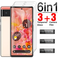 6in1 Tempered Glass For Google Pixel 7 Pixel 6 6a Screen Protector lens film For Googel Pixel 7a Pixel 8a 8 Pro Protective film