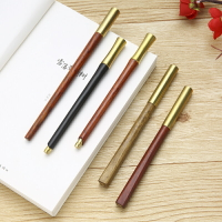 紅木筆簽字筆 金絲楠木質寶珠筆 金屬黃銅中性筆高端畢業禮物筆 實木制高檔男士簽單筆商務禮品定制刻字logo