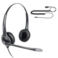 Binaural headset Anti-Noise microphone Telephone headset call center headset with Quick Disconnect cord RJ9 plug headset