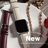 【蘋果庫Apple Cool】Apple Watch S7/6/SE/5/4 38/40/41mm 經典縫線皮革真皮帶