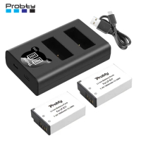Probty LP-E17 LPE17 LP E17 Camera Battery+LED Dual USB Charger for Canon EOS R8 RP 200D 250D M3 M5 M6 750D 760D T6s 800D T8i