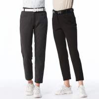 【Lynx Golf】女款日本進口布料保溫舒適脇邊剪裁設計素面造型窄管長褲(二色)