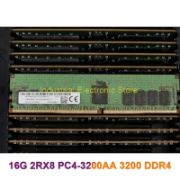 1Pcs For MT RAM 16GB 16G 2RX8 PC4-3200AA 3200 DDR4 ECC REG RDIMM Memory