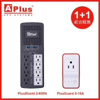 特優Aplus【組合】穩壓器PlusShield 2-800N+突波保護器PlusGuard 5-15A