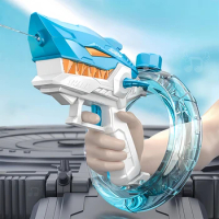 Electric Water Gun For Kids Shark Rechargeable Automatic Squirt Guns One-Button Powerful Water Gun Toy Summer Outdoor Gift