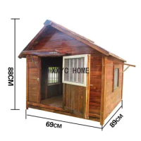 Dog Houses Outdoor Waterproof Solid Wood Kennels Pet Villa House For Dogs Modern Big Dog House Outdoor Fenced Pet House
