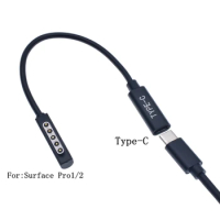 USB C Type C Female Or Male Power Supply Charger Adapter Charging Cable Cord for Microsoft Surface Pro 1/ 2/Surface RT