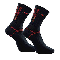 Mizuno Socks [32TX100796] 男 中筒襪 運動 厚底 排球 羽球 吸濕排汗 25-27cm 黑紅