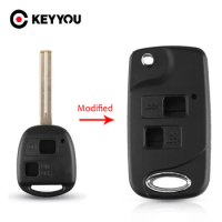 KEYYOU Remote Key Shell For Lexus RX300 LS400 LS430 ES330 SC430 IS300 LX470 RX330 RX350 GS300 + Button Pad Modified Flip Car Key