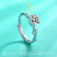 Rania Moissanite Ring - Cincin Moissanite Lapis Emas Putih 18K - YT Jewelry