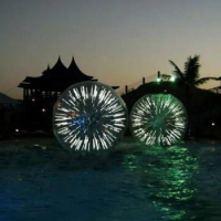 Beautiful Lighting Zorbing Ball On Sale Customized Inflatable Glow Zorb Hamster Ball With Light Led Grass Ball Walk On Water