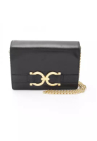 Salvatore Ferragamo Pre-Loved Salvatore Ferragamo Gancini chain shoulder bag leather black 2WAY